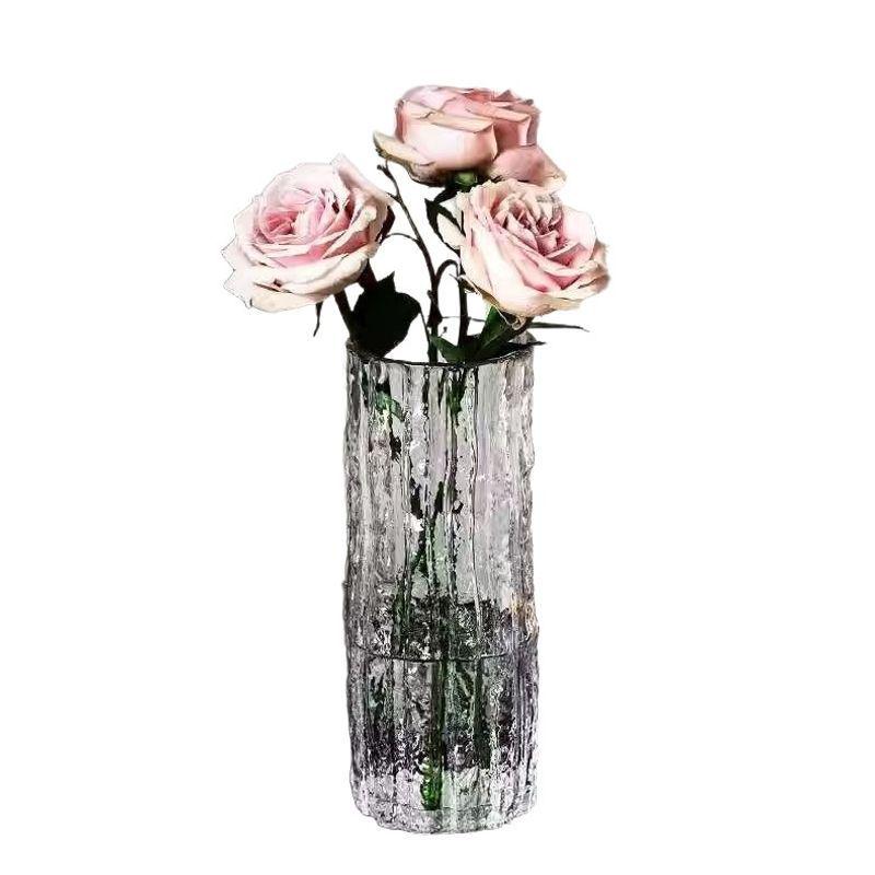 Large Luxury Transparent Glass Vase for Bamboo & Dried Flowers - Living Room Desktop Decoration