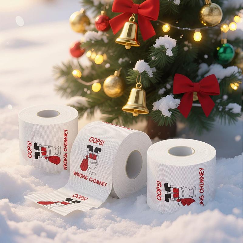 1/2/3/4/5 Rolls Christmas Toilet Paper Funny Santa Claus Tissue Roll Paper Christmas Decoration Xmas Navidad New Year Supplies