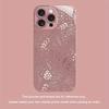 Kreatives Rosa Blumenpflanzen Muster Metallische Farbe Glas Handyhülle Für iPhone 11 12 13 14 15 16 17 Pro Max Plus 16E 17Air Hülle