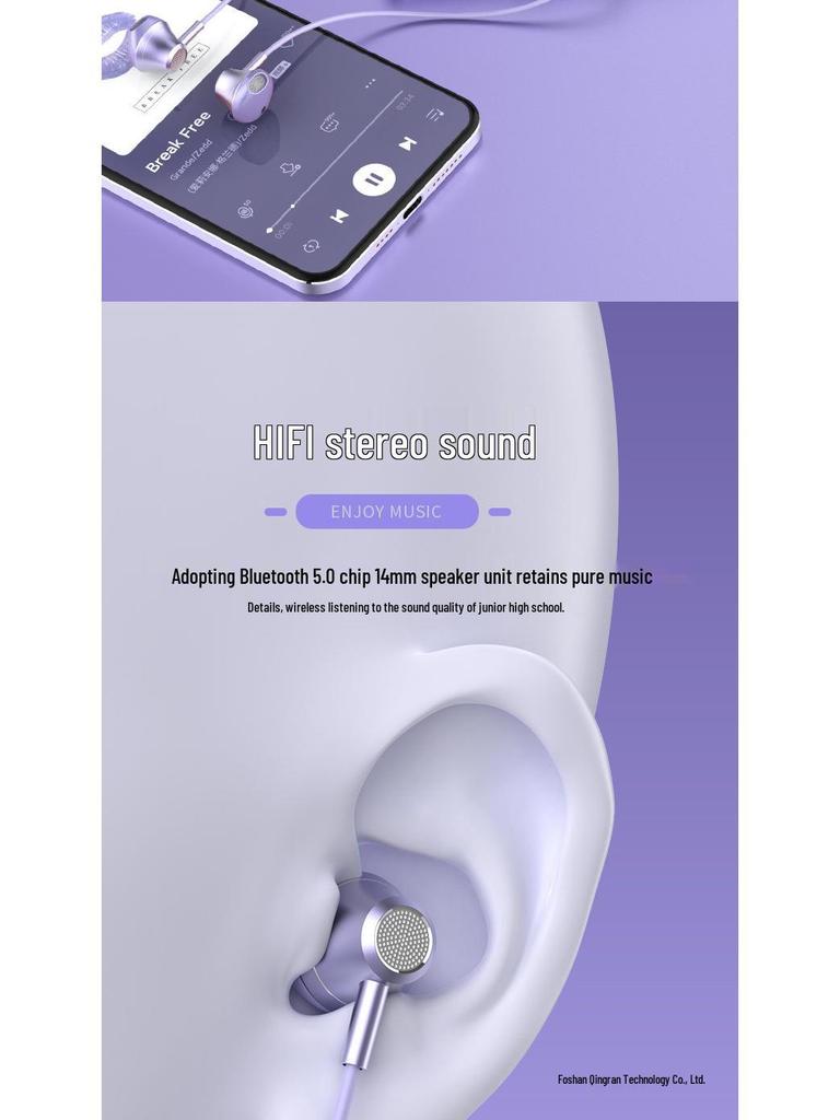 Sport Bluetooth-Nackenbügel-Kopfhörer mit extrem langer Standby-Zeit, Half-In-Ear-Design, kräftigem Bass und Kartensteckplatz-Unterstützung
