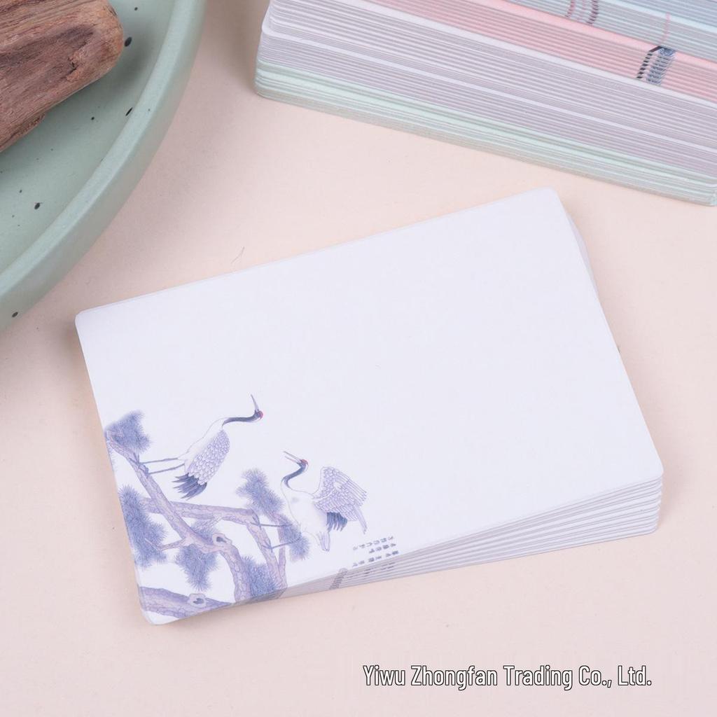 Marcadores de Livro em Branco DIY Estilo Chinês e Cartões com Grafite Pintados à Mão com Notas Adesivas (20 folhas)