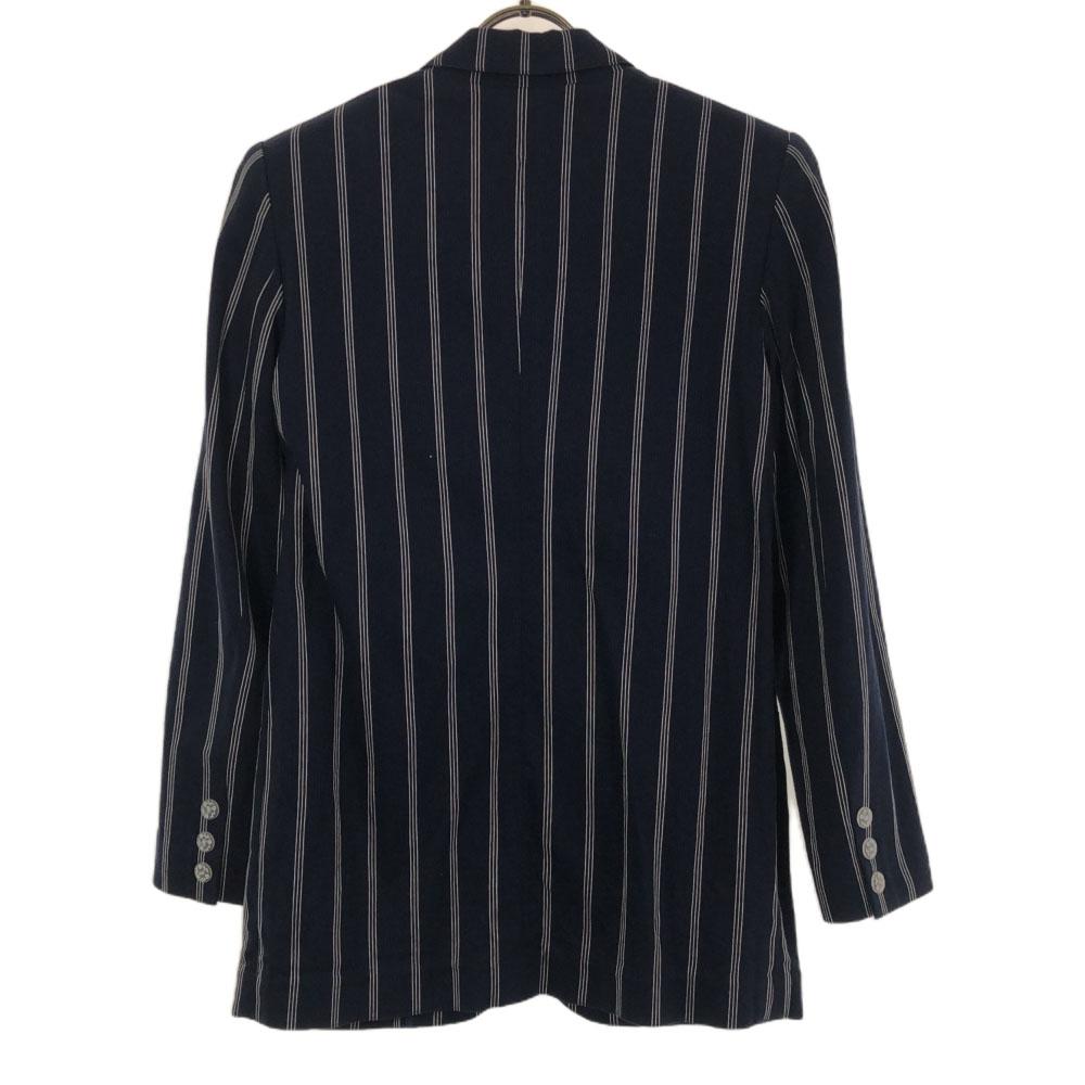 KENZO 90s Made in Japan Old Striped Embroidery tailored jacket Navy golf Women Used
