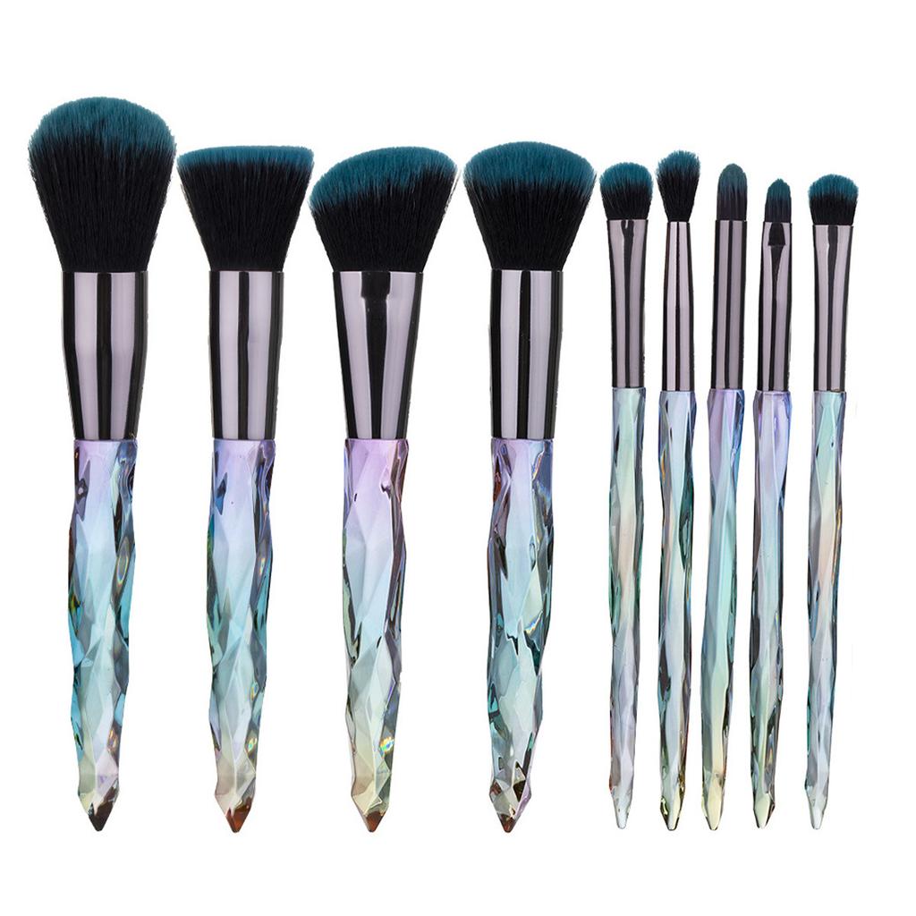 Nieuwe 10 make-upkwasten transparante diamant make-upkwastenset kristallen handvat foundation oogkwast schoonheidswerker