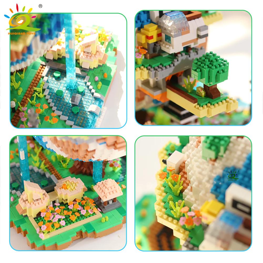 Non-Toxic 5452Pcs Moc The Earth Village Model Micro Building Blocks Architecture Style Brick For Kid Children Construction Toys