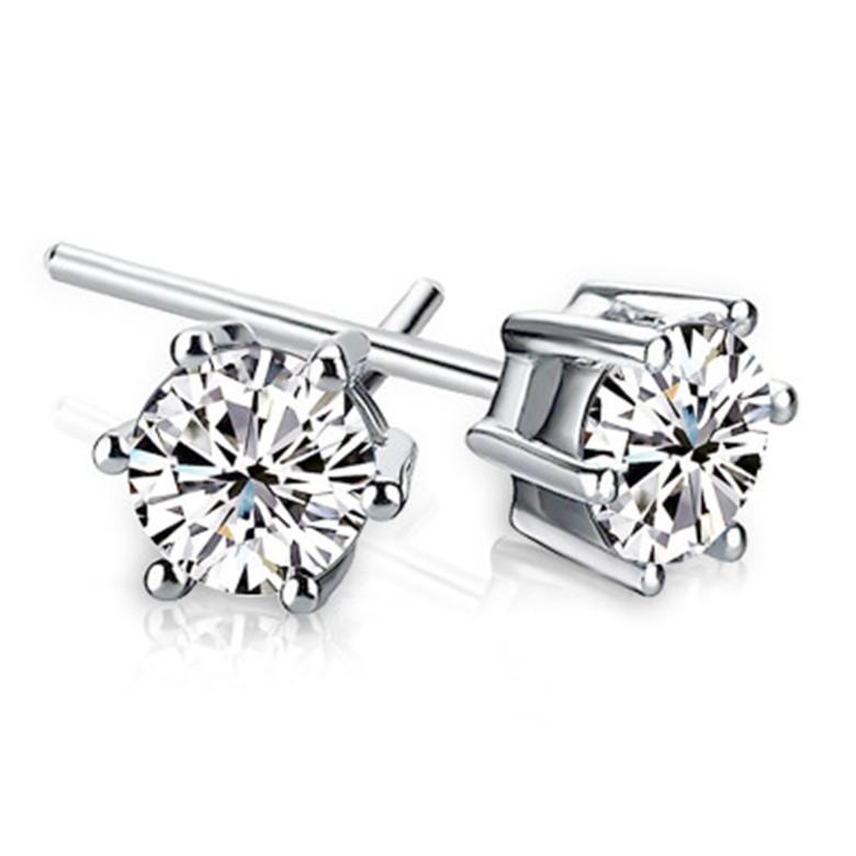 New 925 Silver Stud Earrings AAA Zircon High Quality For Women's Wedding Fine Jewelry Accessories Party Gift