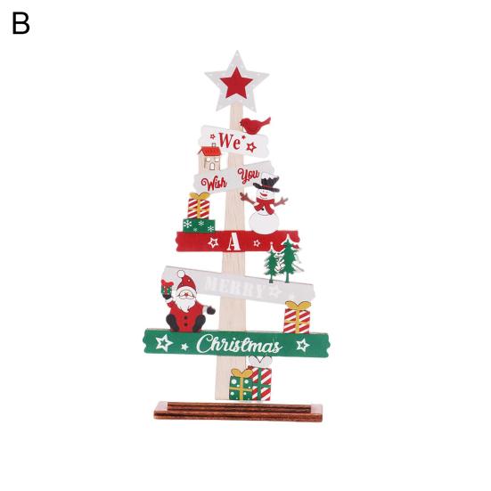 Ornamente rafinate din lemn cu text imprimat Decor de Crăciun ecologic