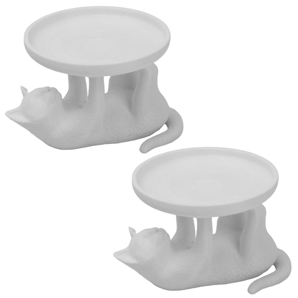 1/2pcs Simple Funny Cat Jewelry Tray Cartoon Cat Display Stands Bracelets Ring Home Ornaments Holder Dish Desktop Decor