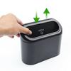 Black ABS Car Trash Bin Square Hanging Vehicle Garbage Dust Case Storage Box Auto Interior Accessory
