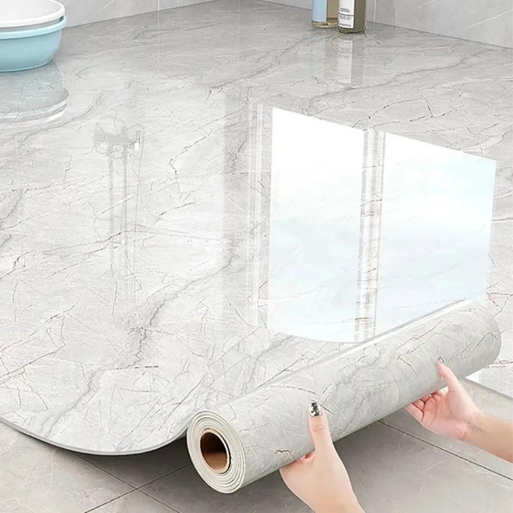 Baldosas de Suelo Imitación Mármol Impermeables Antideslizantes Papel Pintado Autoadhesivo Despegar y Pegar Resistente al Desgaste Decorativos Pegatinas de Suelo