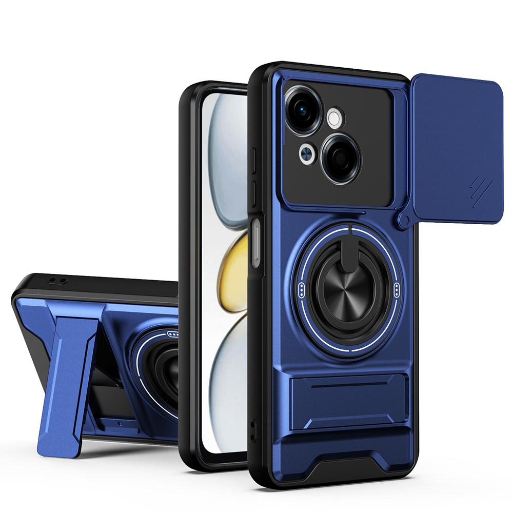 KEYSION Magnetic Phone Case for TECNO Spark Go 1 1S 2025 Slide Camera Protection Upright Kickstand 360 Ring Shockproof Back Cover