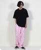 Deumakeu Flower Semi-Wide One-Pleat Pants Hot Red