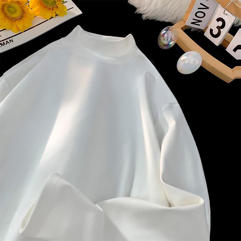 Men’s Half-High Neck Base Layer Knit Sweater Top for Autumn/Winter