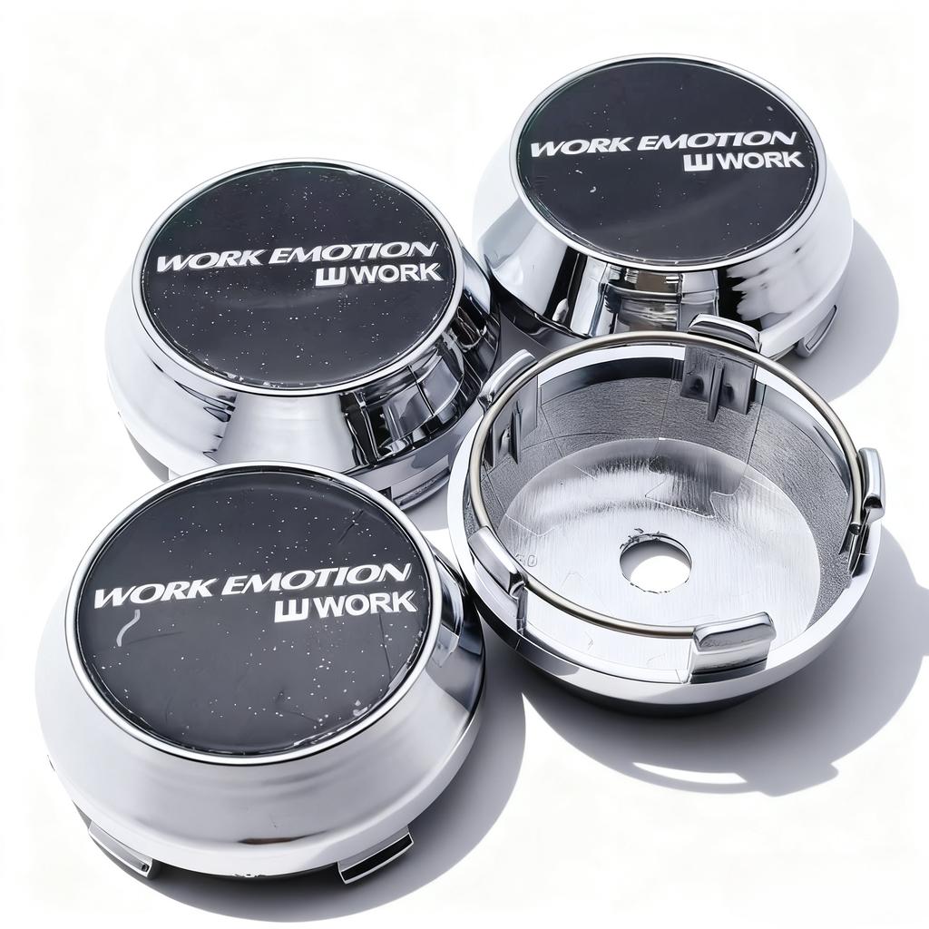 4pcs JDM W Work Emotion Logo Emblem Car Wheel Center Caps 60MM 56MM Car Wheels Hub High Cap Workemotion Badge Rim Hubcaps Cover