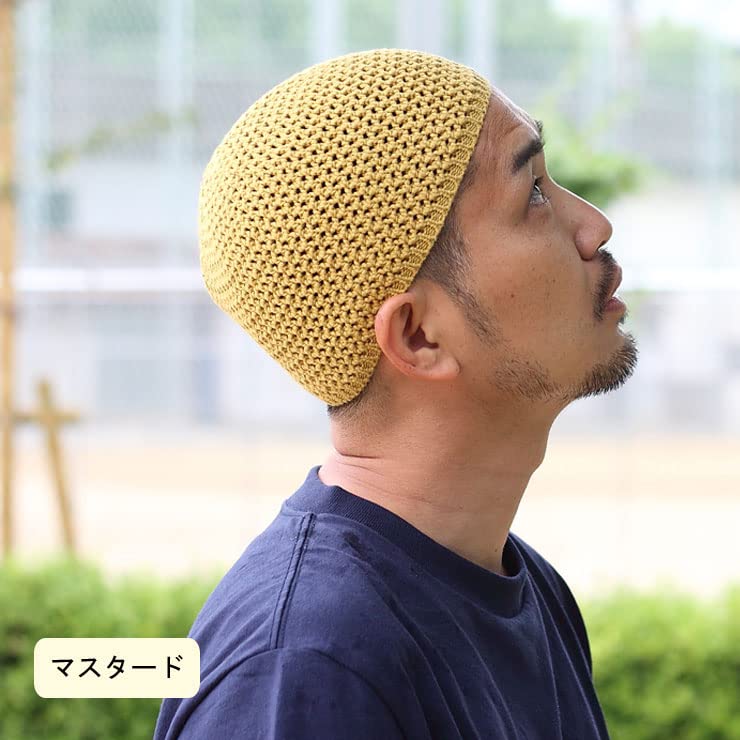 Islamic Watch Summer Made in Soft Knit Knit Hat with Inner Perfect for Respect for the Aged Day and Day Size Wide x 15cm [regnuu] Hat, Japan, Men's