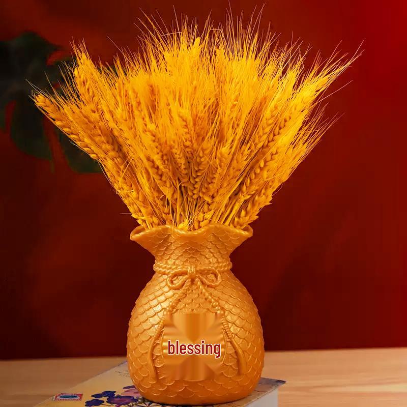 Golden Barley Ear Faux Flower Arrangement for Home Decor - Perfect for Living Room, Dining Table, Weddings & Special Occasions