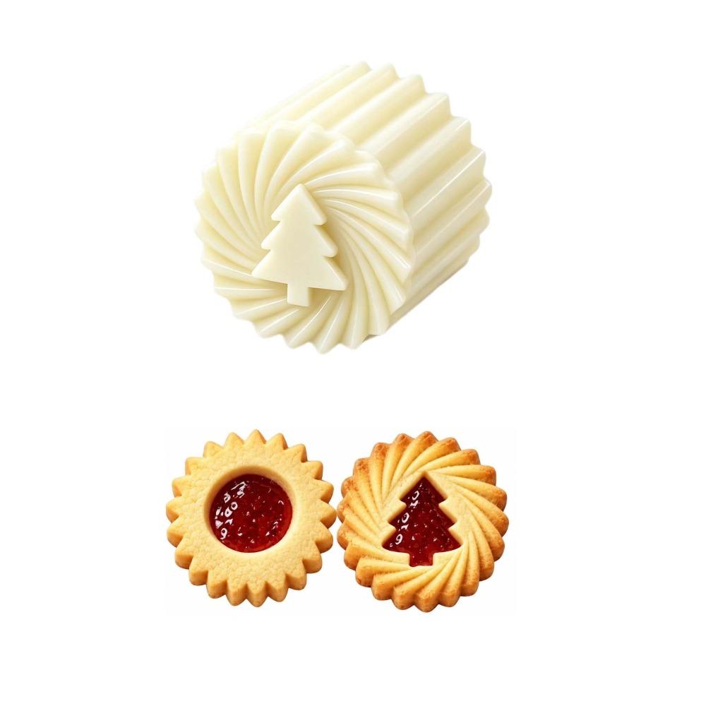 1/2pcs Double‑Sided Christmas Tree Pastry Mold Pineapple Tower Biscuits Mold  Mid Autumn Baking