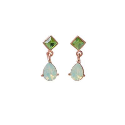 Skiba Green Crystal Earrings for Women