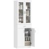 High-end kitchen buffet, kitchen cabinet, 4 doors including 2 glass ones, drawers, adjustable shelves, 60x35x180cm, white