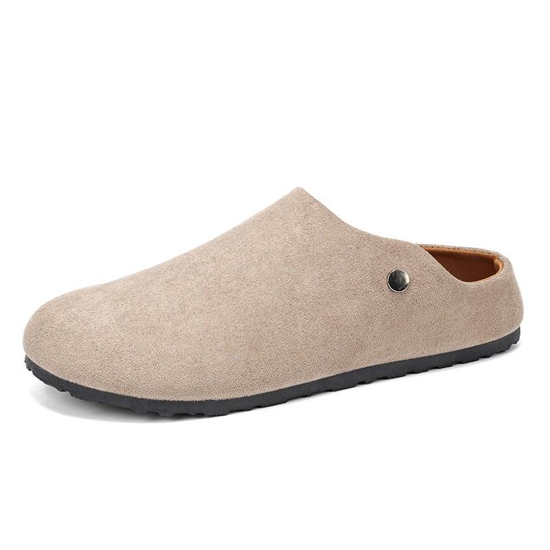 Mens Loafer-Style Slip-On Mule Shoes Casual Office Wear Retro Flat Footwear