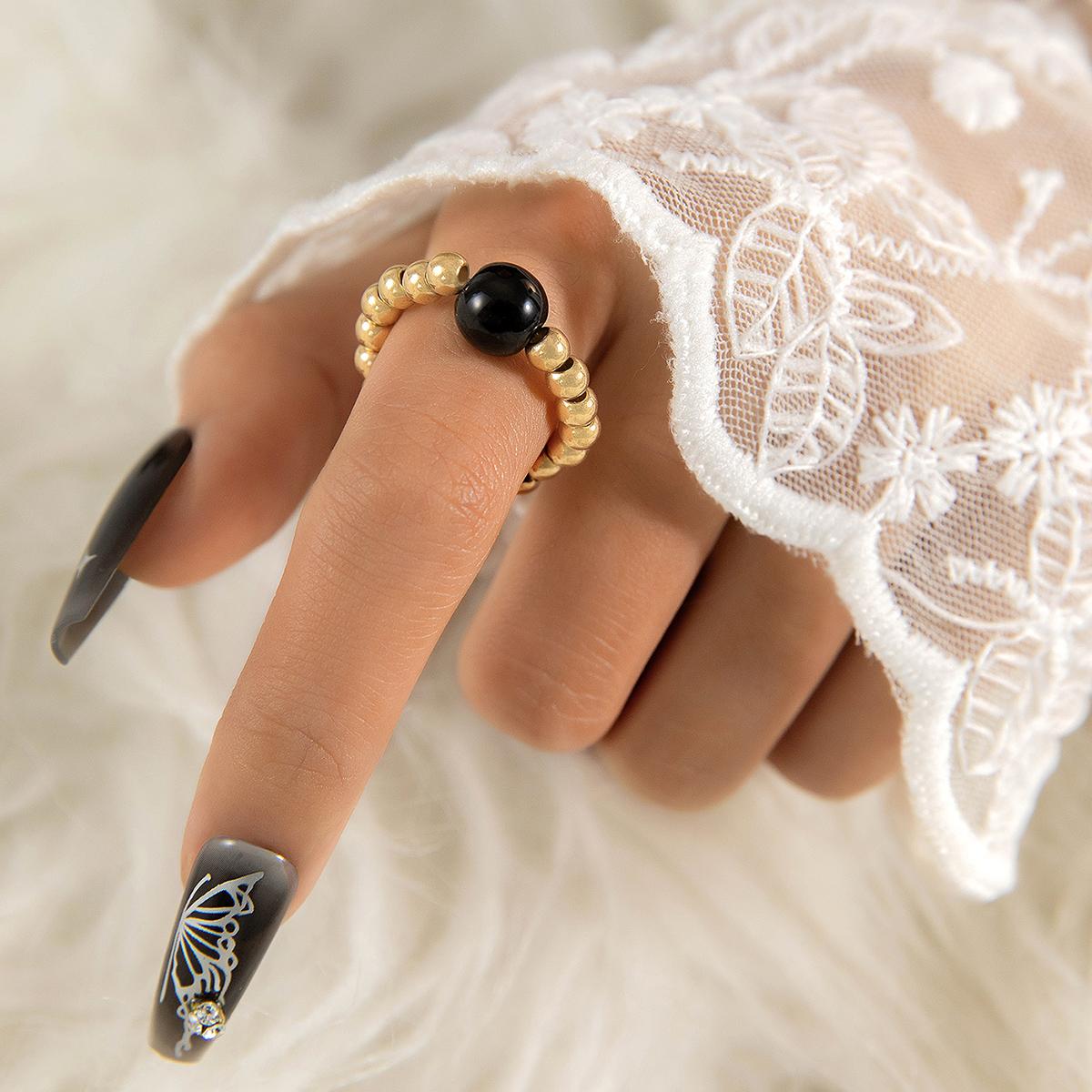 

Французький стиль Нішевий Універсальний Кільце на вказівний палець з намистиною Жіночі ювелірні вироби Простий дизайн Імітація перлів Одинарне кільце Жіноче