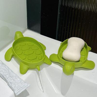 Yousheng 1/2 Stück Schildkröten Seifenschale PP Material Seifenhalter Dusche Badezimmer Küche Rutschfeste Seifenablage Heimdeko