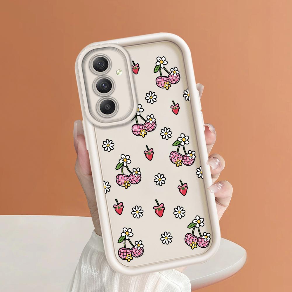 Mäkký silikónový štvorcový rebrík so vzorom tlače Kryt telefónu s úplným krytom na fotoaparát Gumené puzdro odolné voči nárazom pre Samsung