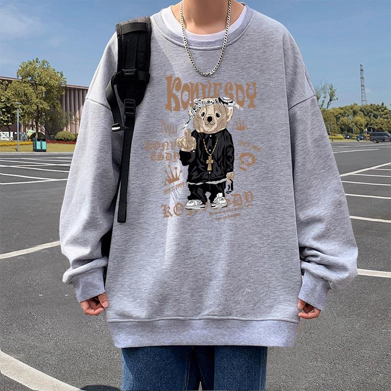 Herren Cartoon Sweatshirt 2023: Verdickt, Samt, Trendiges Allround-Herbst-/Winter-Unterhemd