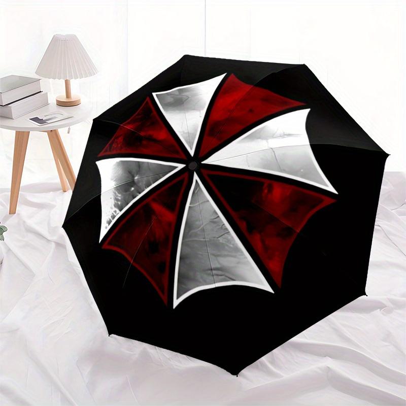 1pc Umbrella Corporation Automatic Open/close Folding Compact Umbrella, 8-Rib Sturdy Canopy, Lightweight Portable, Everyday Use, Gift, Outdoor Umbrell