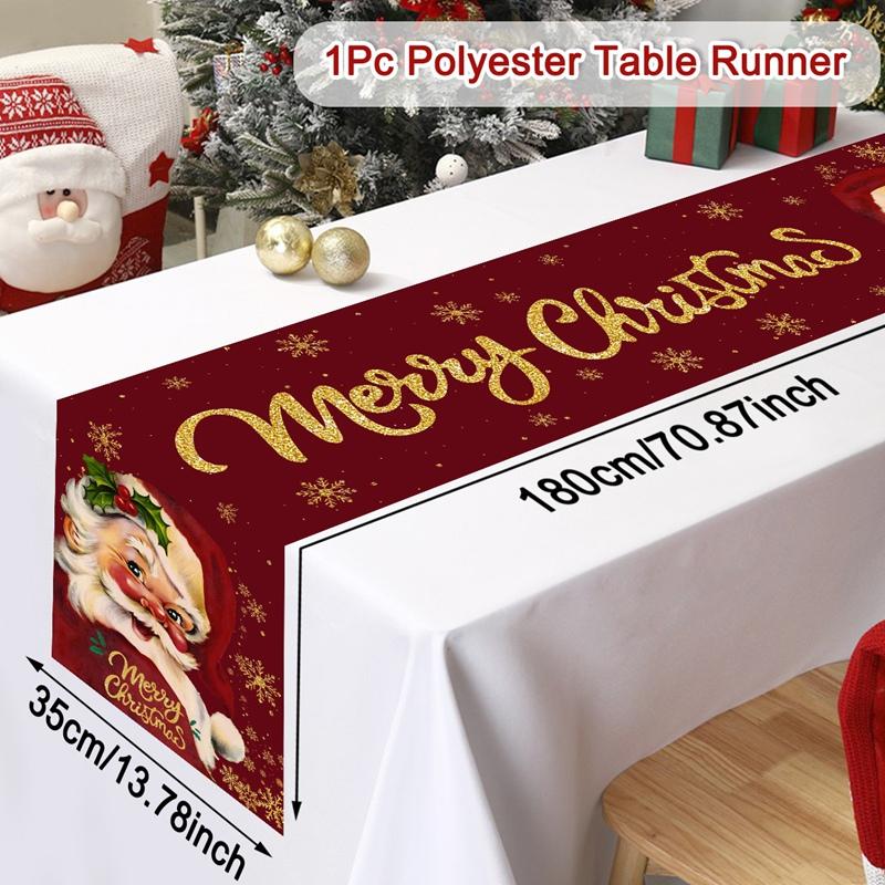 2025 Merry Christmas Santa Table Runner - Kitchen Dining Table Decor | Navidad Home Winter Holiday Gift