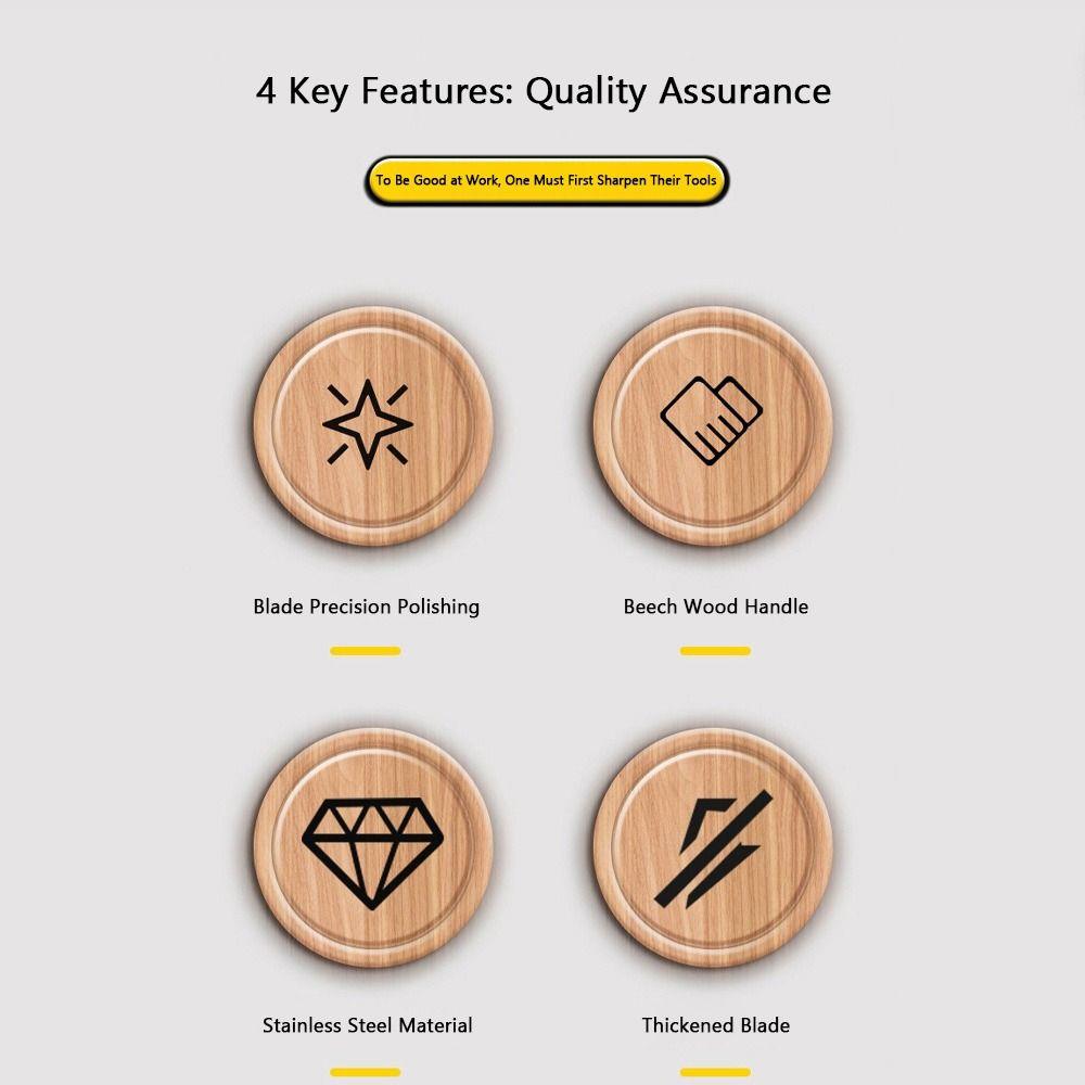 4PCS Stainless Steel Scraper Thickened Wood Handle Caulking Tool High Hardness Durable Glue Scraper Tile Grouting 4