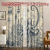 2D FLAT PRINTING 2pcs Curtains (Without Rod) Giant Octopus and Ships(1) Chic Curtain Fabric Machine Washable Fabric Curtains