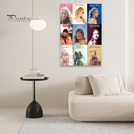 

Music Album Poster Singer Pattern Canvas Wall Art Painting Modern for Living Room Bedroom Decoration