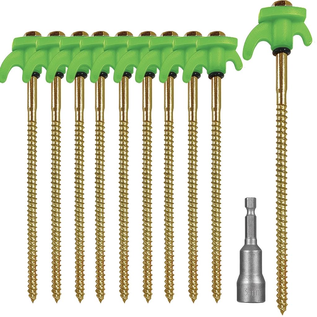 New Heavy Duty Spiral Screws With Hex Socket Stakes Ground Anchors Camping Stakes Tent Ground Nail Screw For Camping Tent Pegs