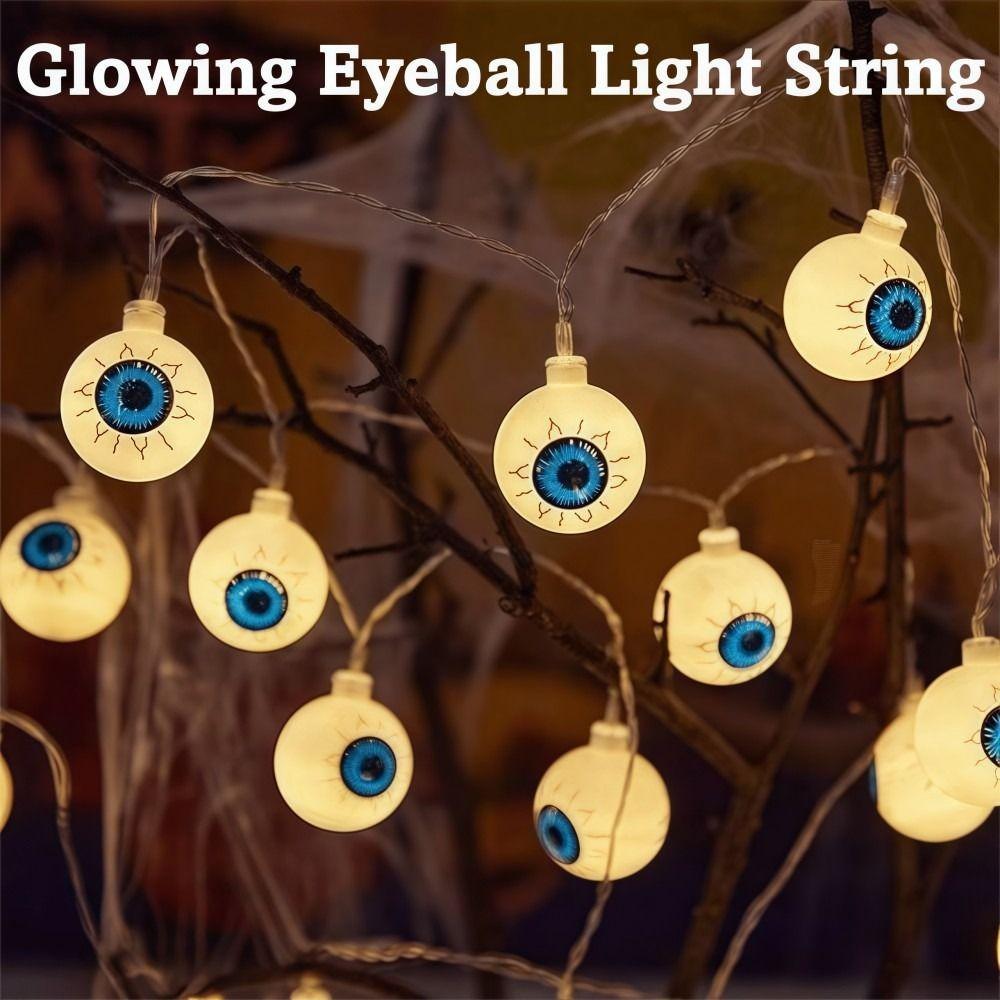 Ten Eyeball String Lights Simulation Glowing Eyeball Hanging Lamp Luminous Eyeballs Halloween