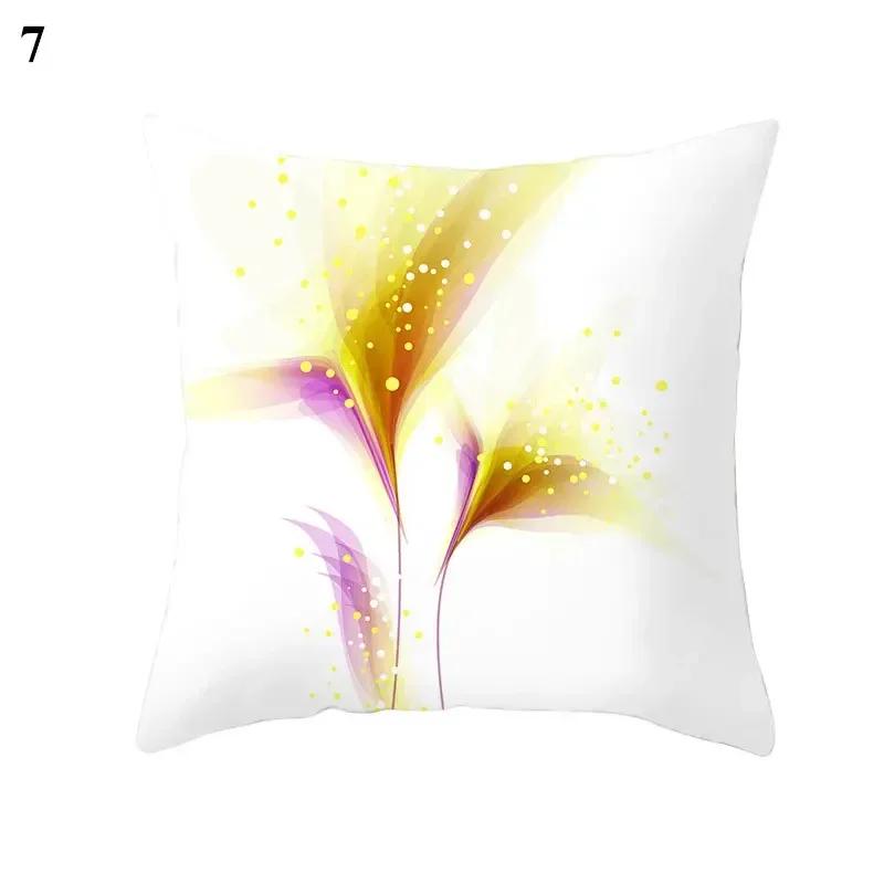 Abstract Print Flower Cushion Cover Sofa Seat Pillowcase Living Room Home Decorative Accessories Pillow Cases 45X45Cm