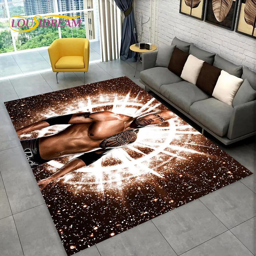 HD The Rock Dwayne Johnson Area Rug,Carpet Rug for Living Room Bedroom Sofa Doormat Decoration, Kids Play Non-slip Floor Mat 3D