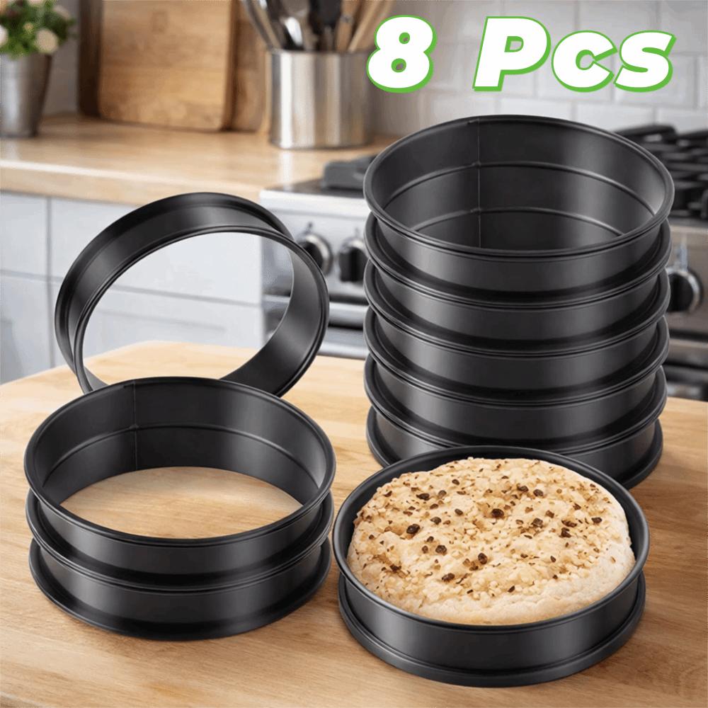 8 Piece Non-Stick Muffin Rings Heat-Resistant Baking Circle Mold Household Mousse Cake Mold  Dessert