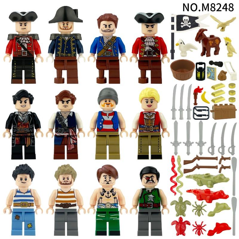 Roman Knight Building Block Cavalry Pirate Skeleton Man Evil Special Forces Humanoid Zombie Mini Character Toy, Birthday Present