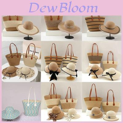 Straw Hat And Bag Set With Sun Protection For Outdoor Travel Casual Summer Adults