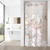 No Hooks Needed Marble Shower Curtain Set with Snap-in Liner, Modern Abstract Shower Curtains for Luxury Hotel Grade Spa-Like Bathroom Decor
