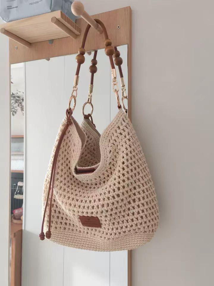 Nanfeng Versatile Trend Binhai Weekend Tote Bag Women's Large Capacity Spring and Summer Woven Bag One Shoulder Crossbody Straw Bag