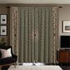 Piece Set High Definition Digital Printed Curtainoriental Style Green Patterned Border Curtainhome Decoration Curtain Polyester