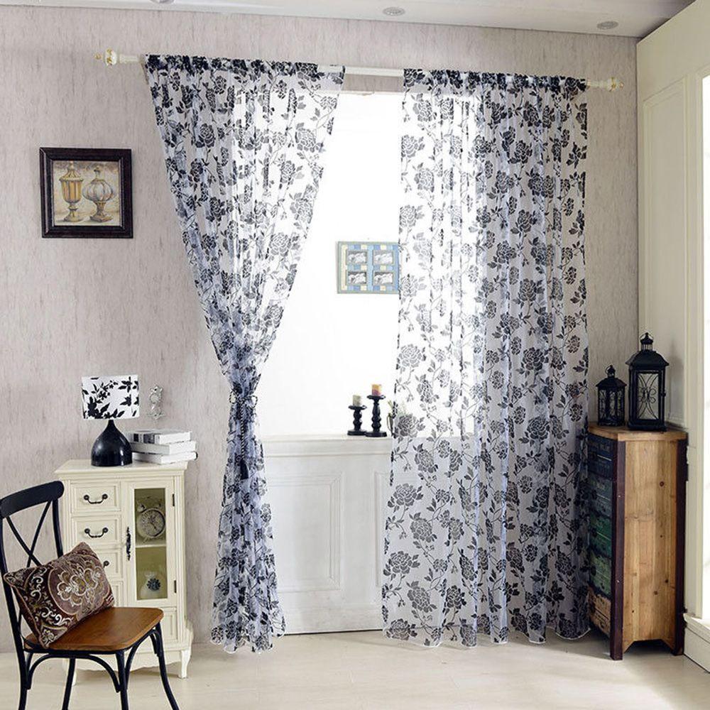 

Спальня, современный дизайн, прозрачные занавески, прозрачные тюлевые ткани, оконные шторы, прозрачные цветочные занавески