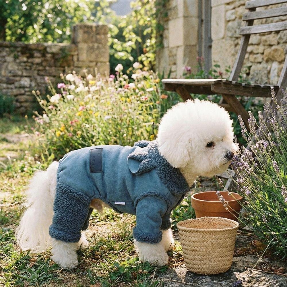 Thicken Four Legged Dog Clothes Warm Winter Dog Costume Cozy Dog Jumpsuit Outdoor Activities