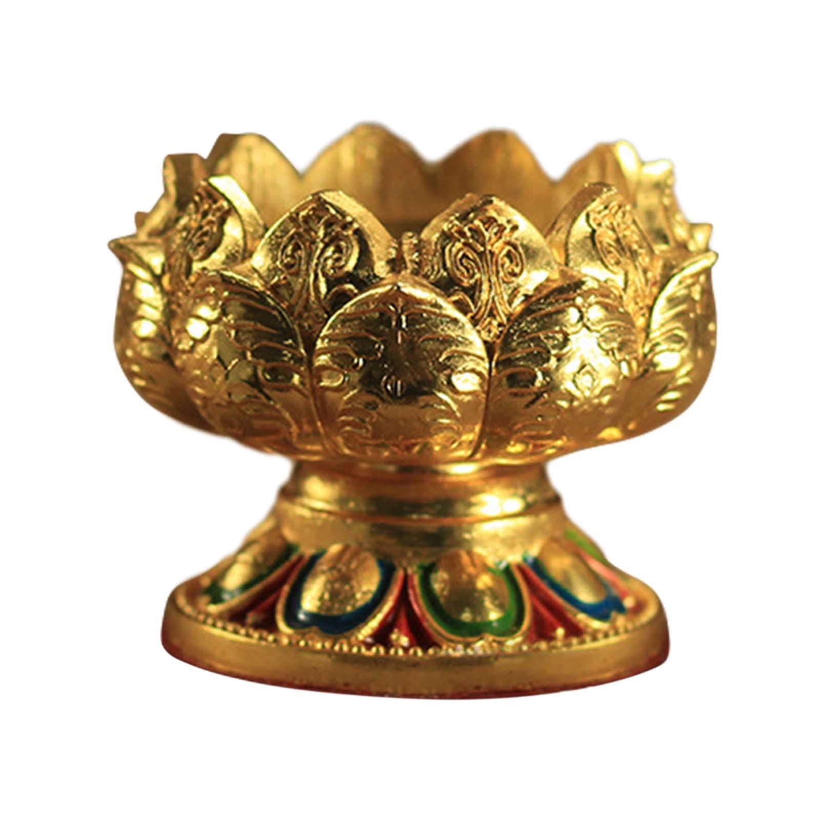 Tibetan Butter Lamp Stand for Tealight And Ghee Holder on Desktop short footed