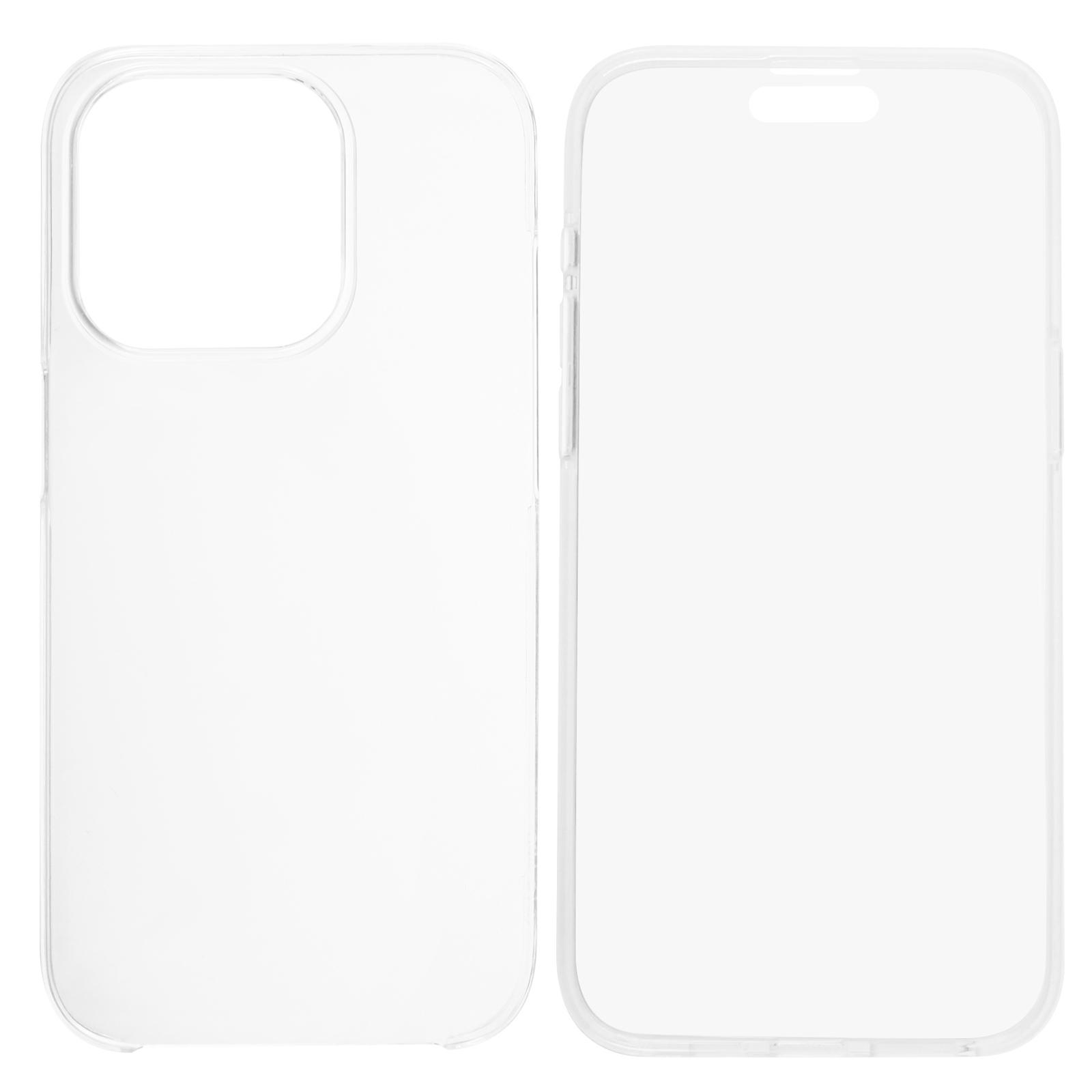 

For iPhone 15 Pro Clear Case Full Protection Acrylic+PET+TPU Phone Cover A