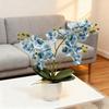 White Flower Pot Simulated Butterfly Orchid Multi-Bloom Plastic Fake Flower  Home Decor