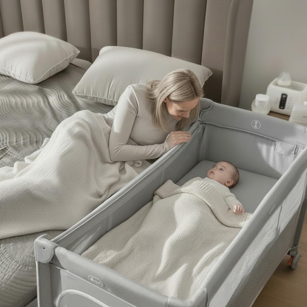 Culla da Viaggio Close To Mommy Pieghevole da Affiancare 2 Livelli + Borsa