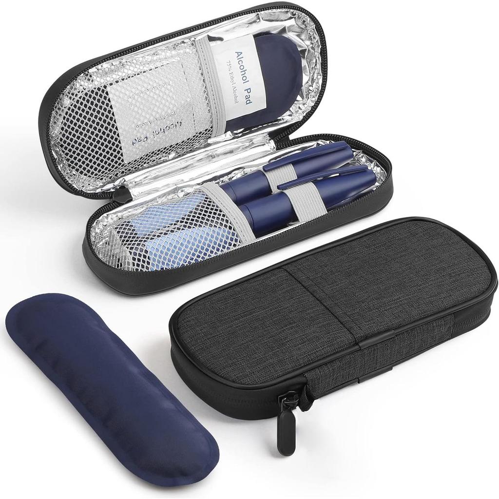 Portable Insulin Cooler Bag with Reusable Ice Pack, 2-8°C Temperature Control