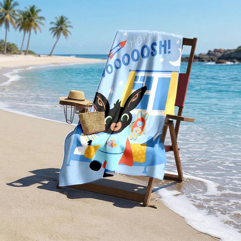 Bunny Fashion Beach Towel: Ideal for Summer Adventures Soft, absorbent and quick drying suitable for swimming and bathing